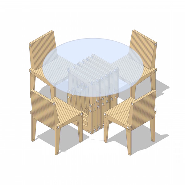 single component table + chair