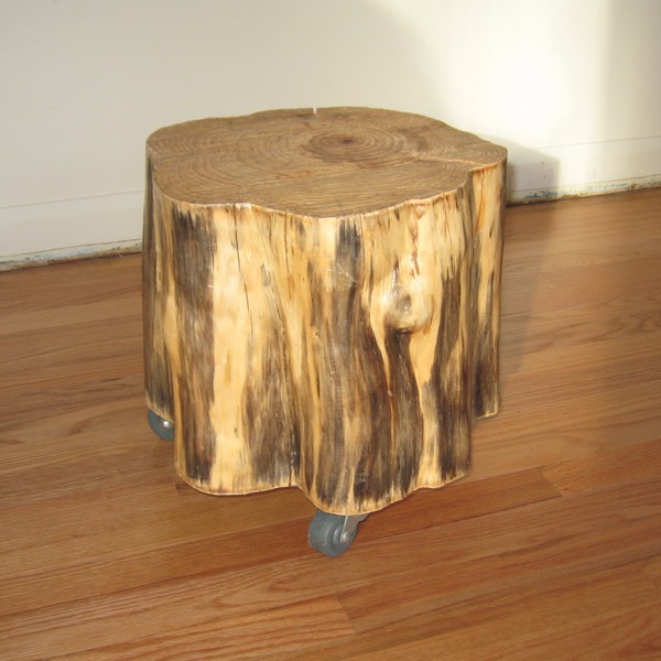 tree trunk stool